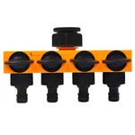 Heavy-Duty HHC1402, 4-way Plastic Irrigation Hose Connector With Shut Off and Swival Nut 1-3/4 Inch